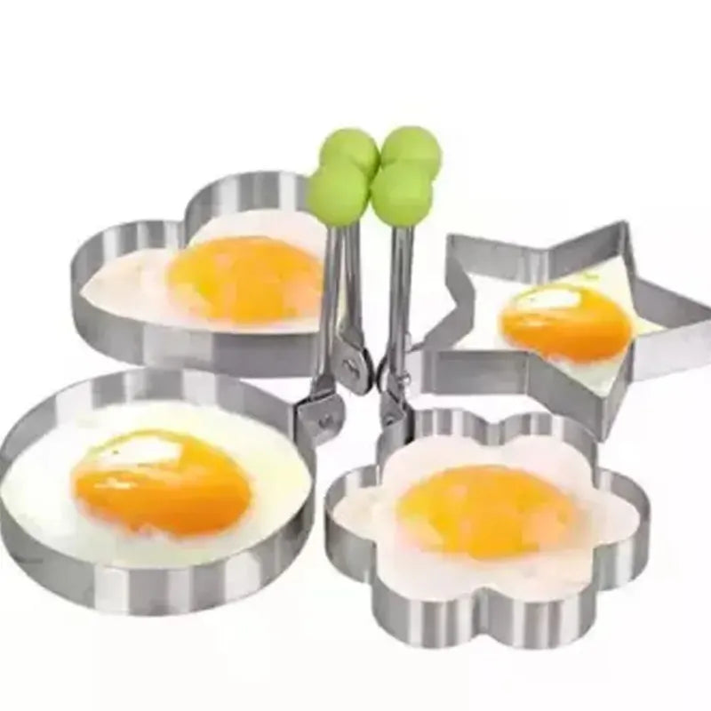 Fried Egg Mold, Pack of 4 Stainless Steel Egg Ring Egg Shaper Pancake Mold