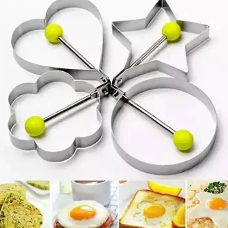 Fried Egg Mold, Pack of 4 Stainless Steel Egg Ring Egg Shaper Pancake Mold