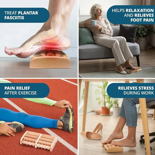 Wooden Wellness Combo - Kansa Wand & Foot Massager
