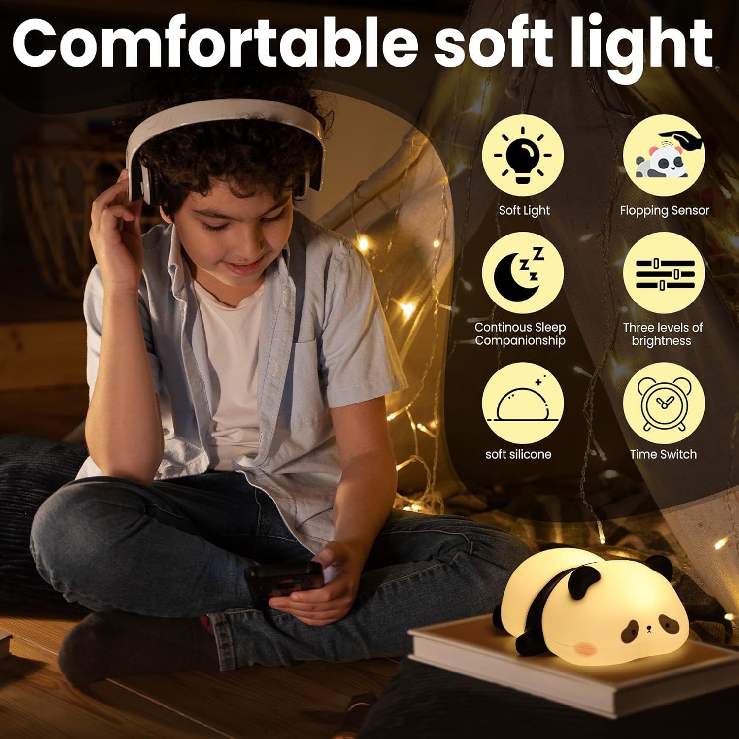 Panda Shaped Silicone Lamp