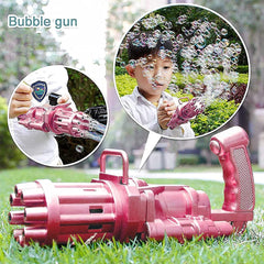 Kids Automatic Gatling Bubble Gun Toys with 1x Bubble Liquid Bottle (High Quality)