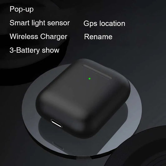 Earpods 2nd Generation with wireless charging case and Pop up window (Black)