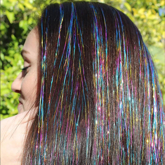 Hair Tinsel Shiny Glitter Hair Extensions ( Rainbow Colors )