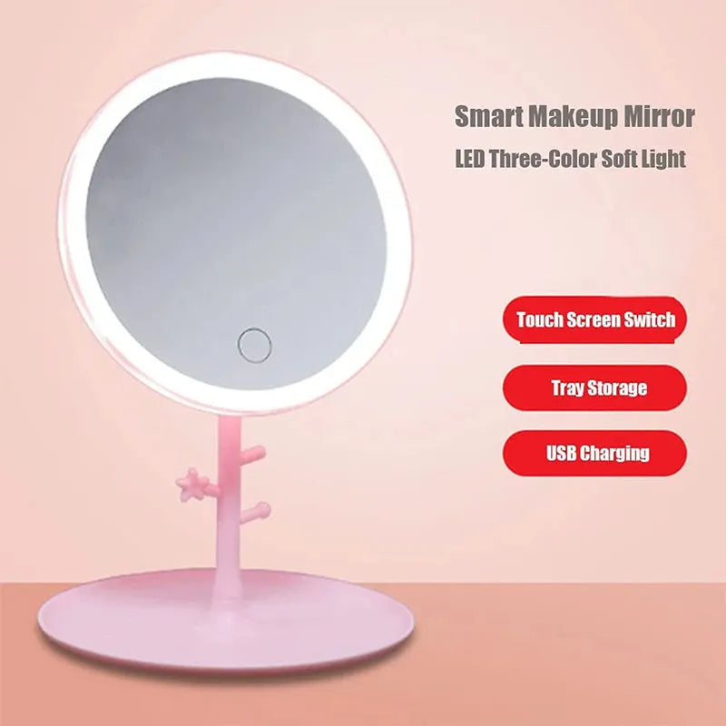 High Definition Portable Makeup Mirror with LED Touch Light