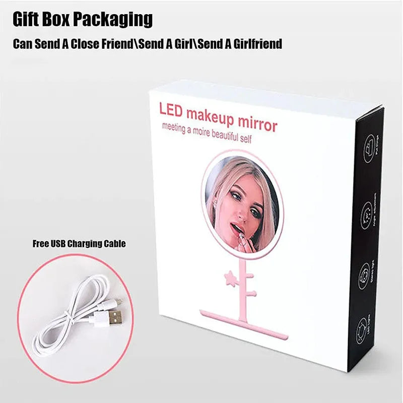 High Definition Portable Makeup Mirror with LED Touch Light