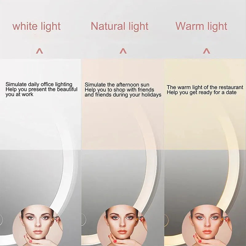 High Definition Portable Makeup Mirror with LED Touch Light