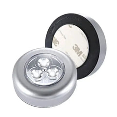 Lamp 3 LED Light Battery Powered Light Lamp (Silver)