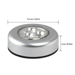 Lamp 3 LED Light Battery Powered Light Lamp (Silver)