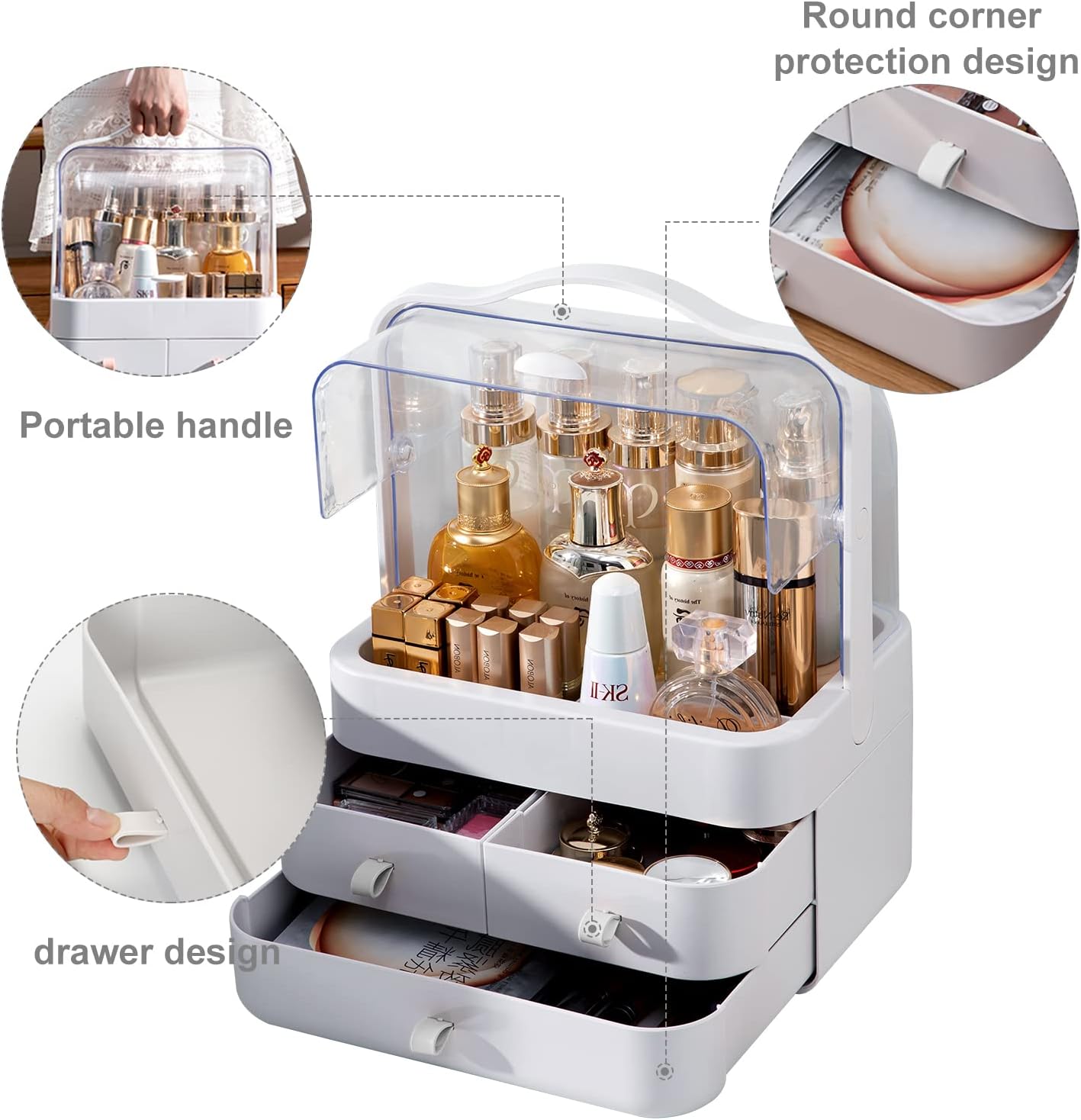 Plastic Cosmetic Drawer Storage Box