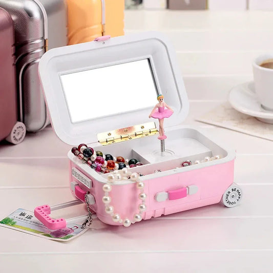 Suitcase Style Music Jewelry Box