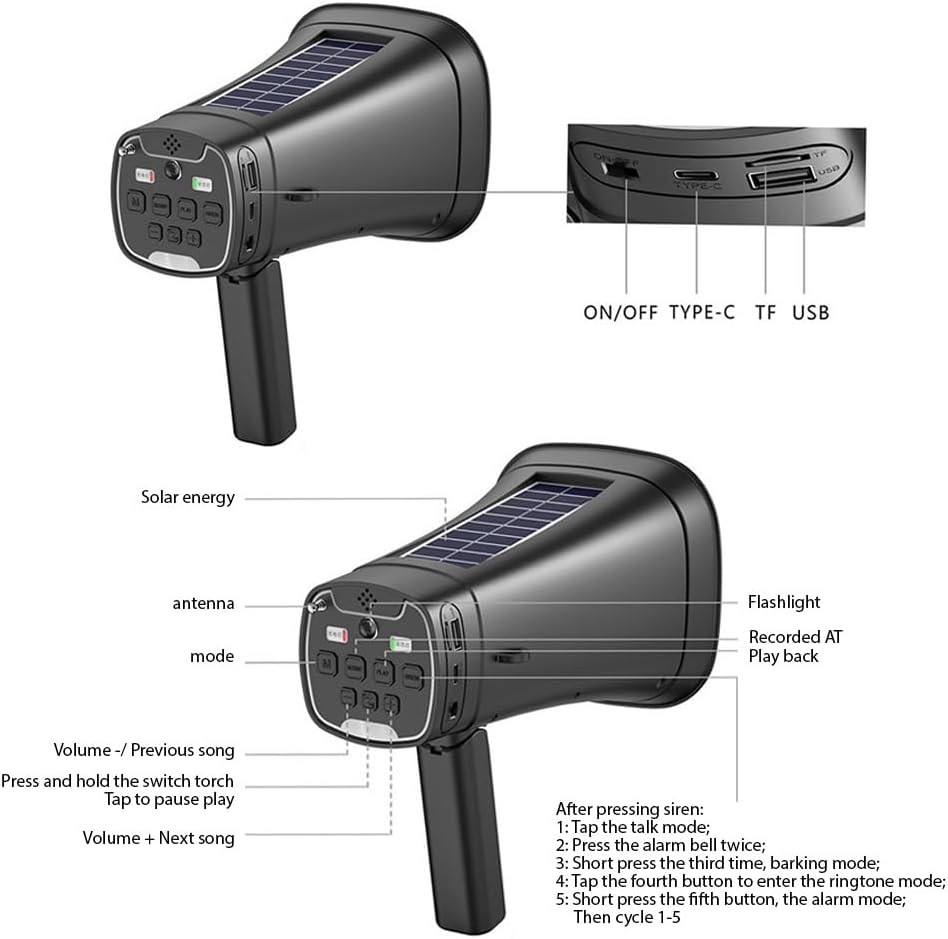 Solar-Powered Megaphone Speaker