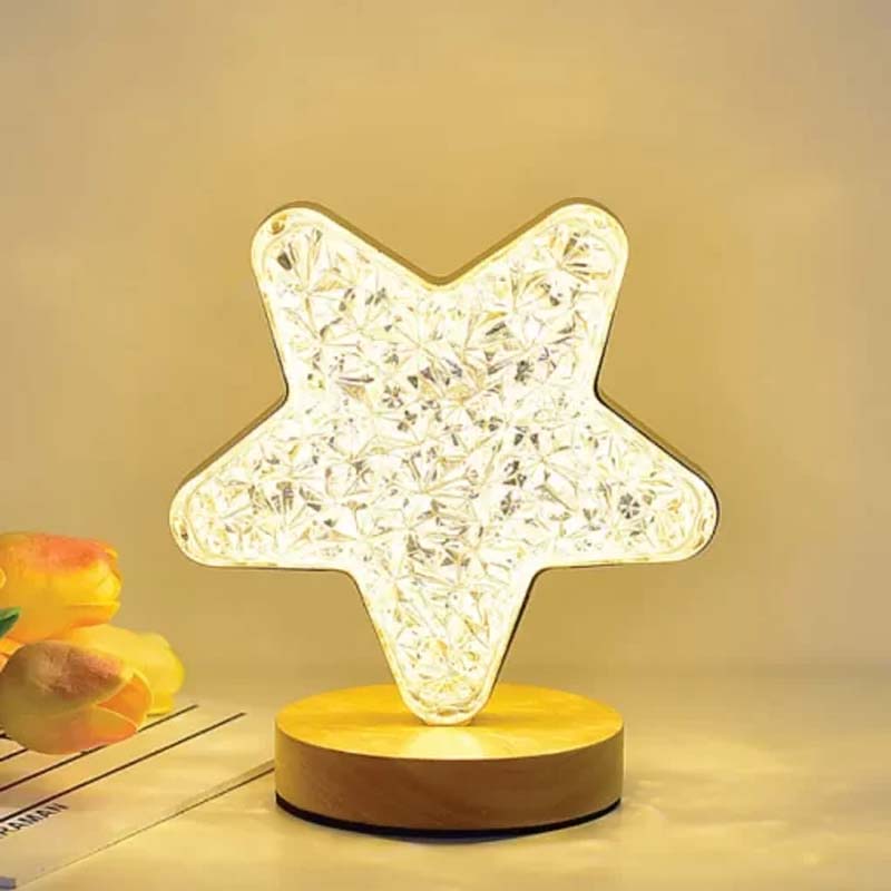 Gold Acrylic Table Lamp Star