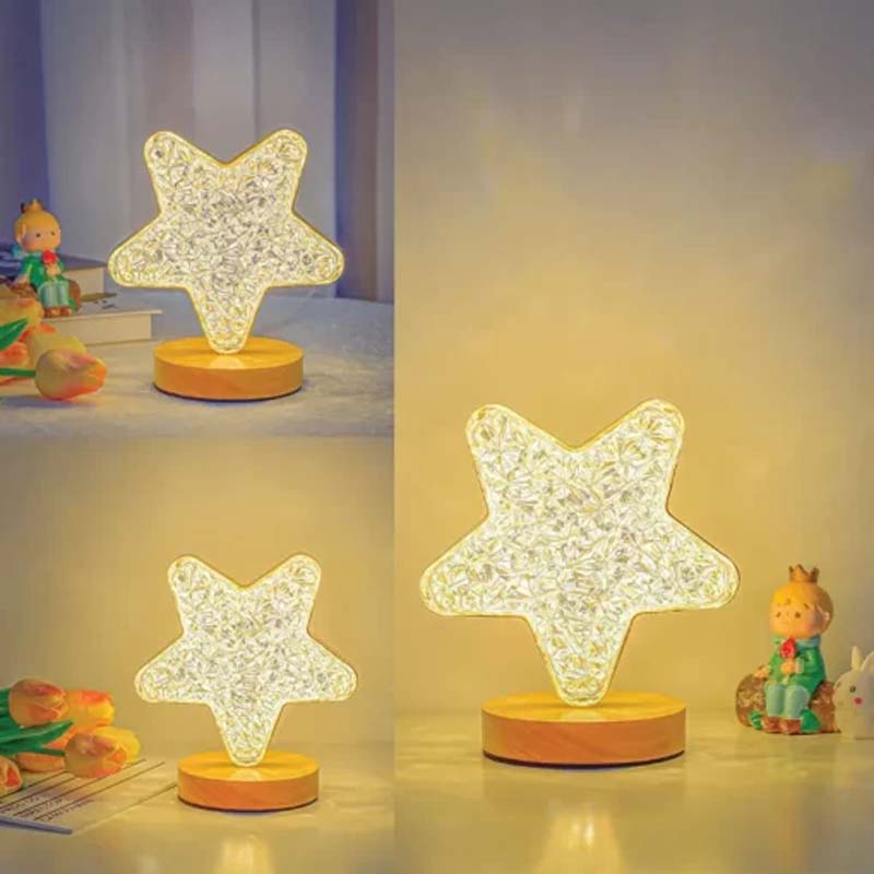 Gold Acrylic Table Lamp Star