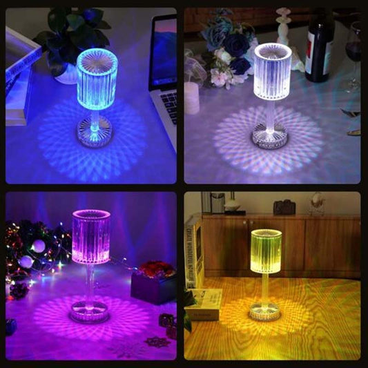 Diamond Table Lamp Crystal Touch Control Color Changing Light Romantic Bar Atmosphere Lamp
