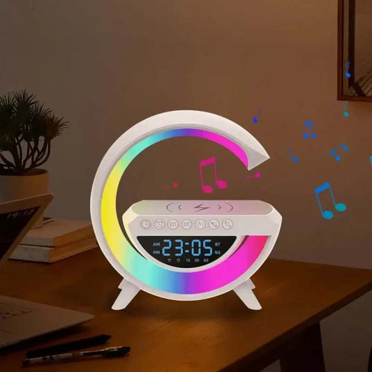 3 in 1 G Lamp Speaker with Wireless charger & Alarm Clock
