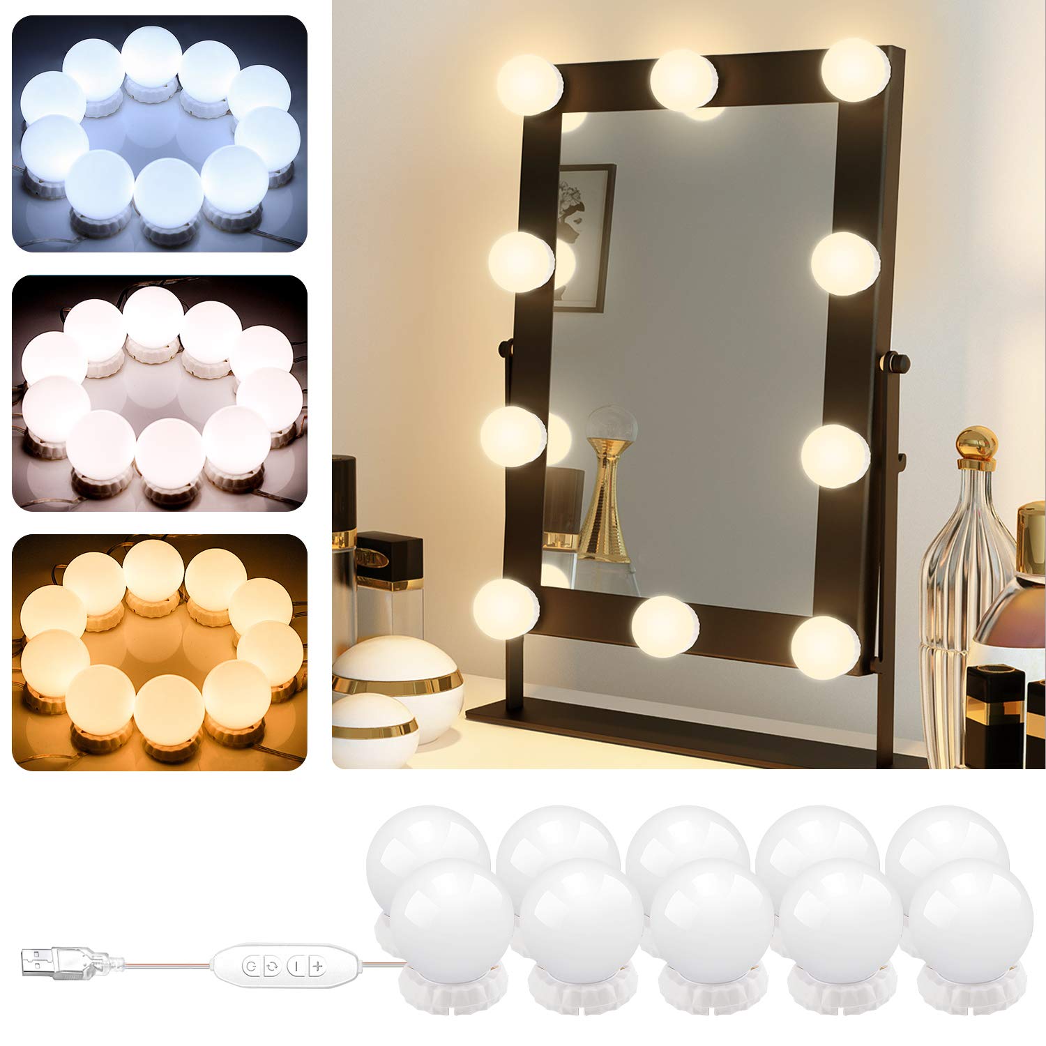 Vanity Mirror light 3 mode option (10pcs blubs)
