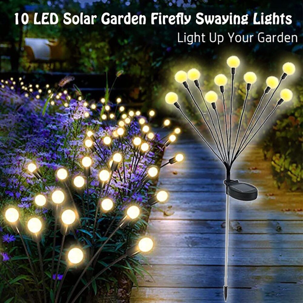 LED Firefly Lights Solar Powered (10 LEDs)