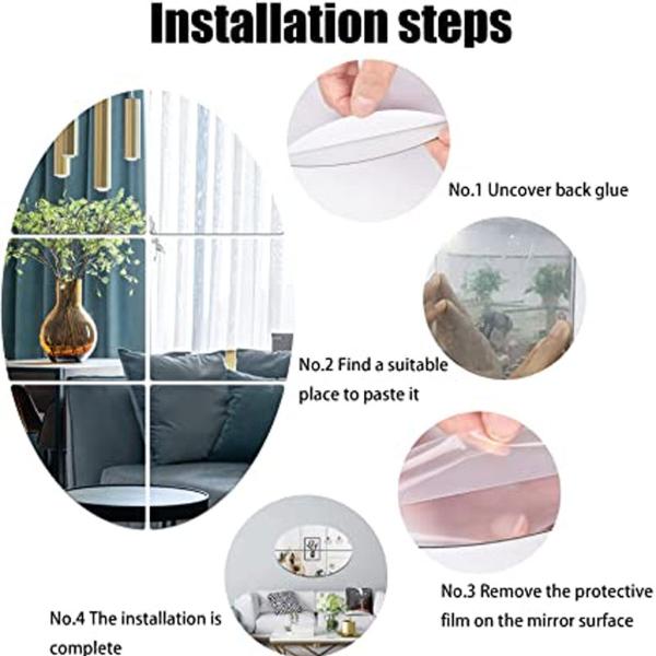 Mirror Wall Sticker Oval Shape
