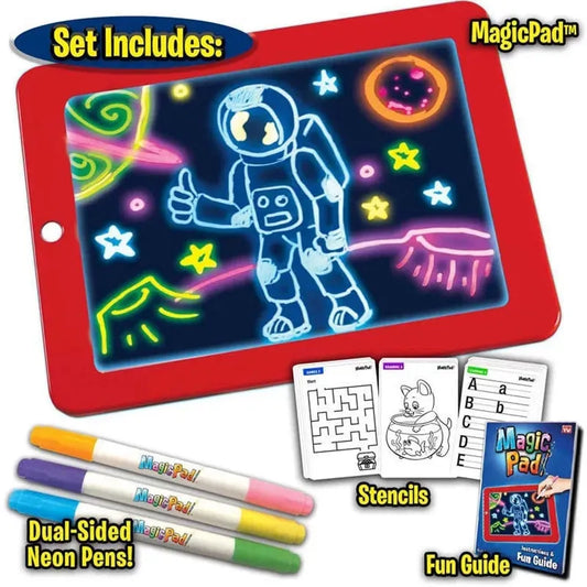 3D Magic Drawing Pad LED Light Luminous Board with Watercolor Pen Intellectual Development Toy Children Painting Learning Tool