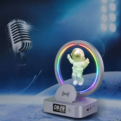 Led Astronaut Atomsphere Lamp Speaker And Wireless Charger