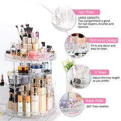 360 Degree Rotating Height Adjustable Organizer for Jewelry & Cosmetics