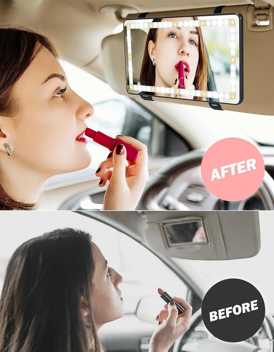 Car Vanity Mirror with Protective Cover
