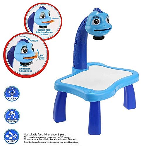 Child Learning Desk With Smart Projector Kids Painting Table Toy With Light Children Educational Tool Drawing Table