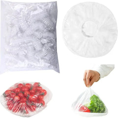 Disposable Food Cover Plastic Wrap Elastic-Pack of 100