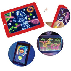 3D Magic Drawing Pad LED Light Luminous Board with Watercolor Pen Intellectual Development Toy Children Painting Learning Tool