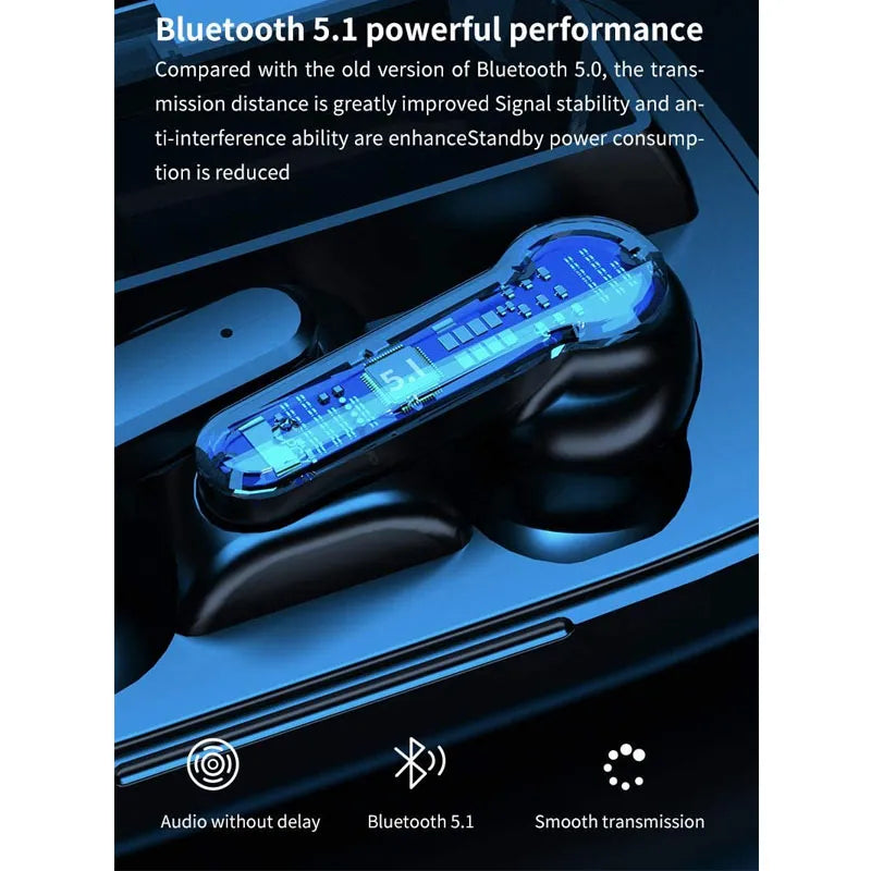 M19 Wireless Bluetooth Earbuds TWS Earphone Wireless Bluetooth 5.1Touch Control Headphones With Mic Waterproof With Flashlight Function