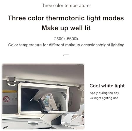 Car Vanity Mirror with Protective Cover