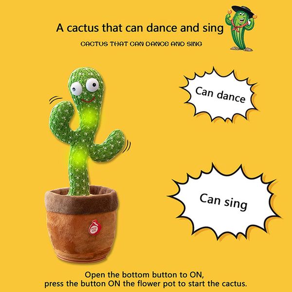 Dancing Cactus Toy Winter Style with Hat and Muffler