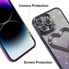 Luxury heart design protector with lens protector case for women