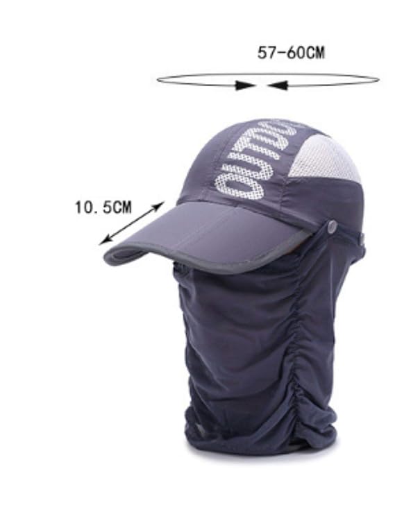 Wide Brim Cap With Face Mask