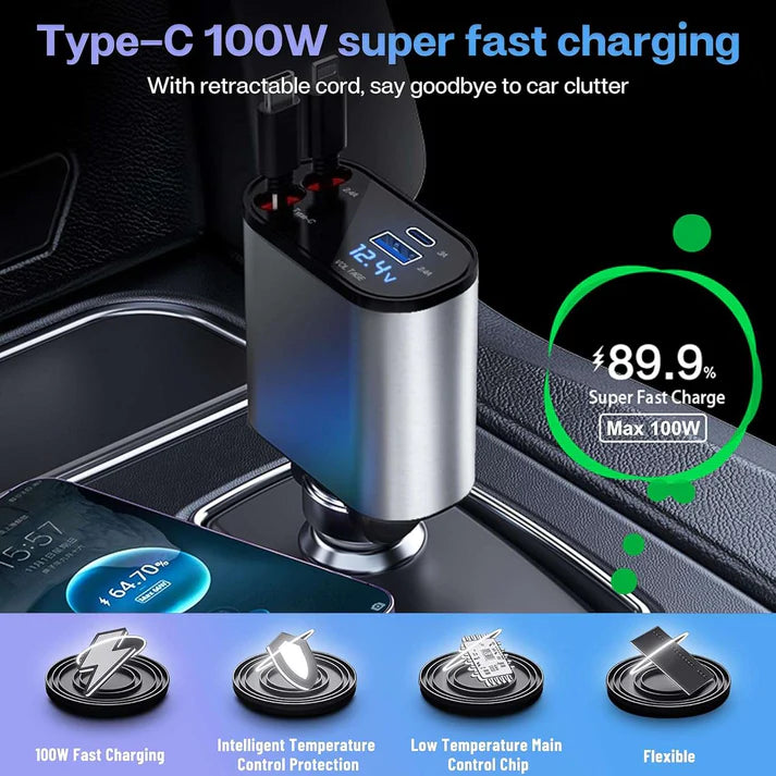 120W 4 in 1 Car charger