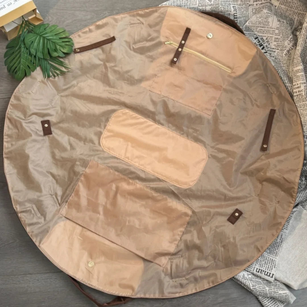 Fully Opening Canvas Shoulder Bag