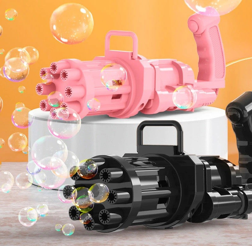 Kids Automatic Gatling Bubble Gun Toys with 1x Bubble Liquid Bottle (High Quality)