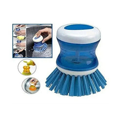 Easy to Use Dishwasher Brush with Washing Up Liquid Soap Dispenser