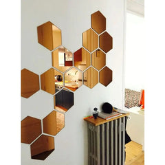 Golden Hexagon Mirror Sticker