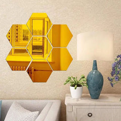 Golden Hexagon Mirror Sticker