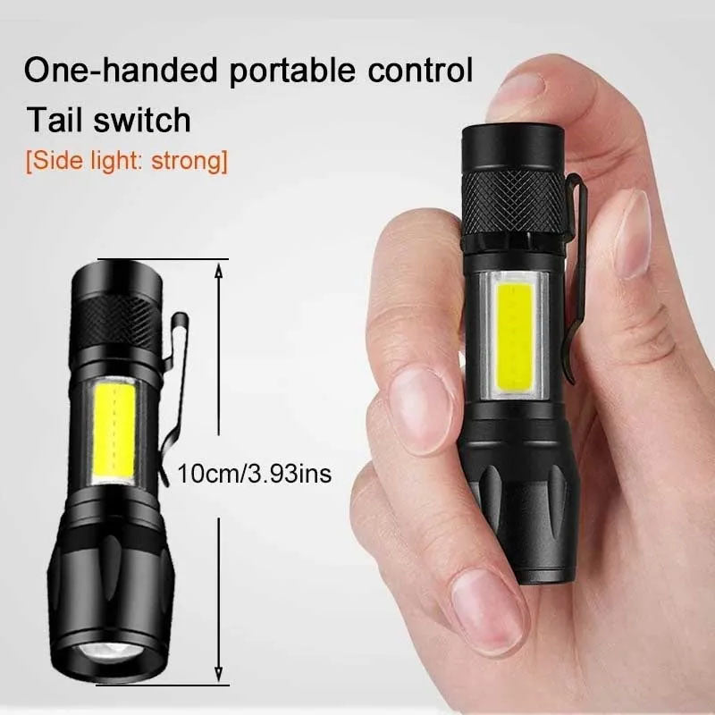 Mini Rechargeable LED Zoom Flashlight For Outdoors