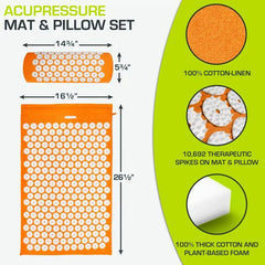 Premium Acupressure Mat And Pillow Set For Reviving Your Energy (Green)