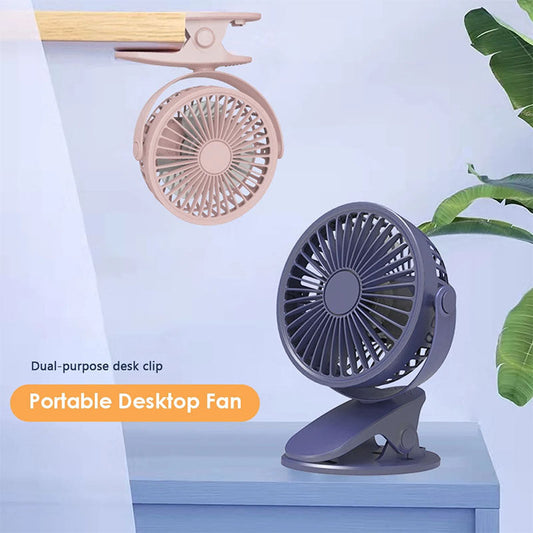 360 Degree Rotation 3 Speeds Adjustable Clip-On Fan