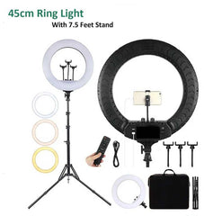 Ring Light 45CM LED Kit with 7.5ft Tripod Stand with Phone Holder
