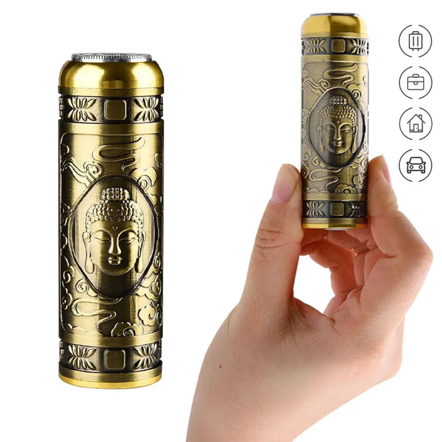 T8 Mini Electric Shaver Men Vintage Buddha Head Rotary Beard Razor Type-c