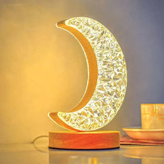 Gold Acrylic Table Lamp moon