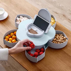 Multi Sectional Rotating Shape Snack Serving Tray