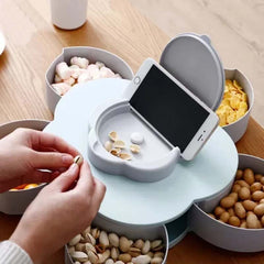 Multi Sectional Rotating Shape Snack Serving Tray