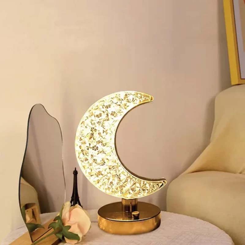 Gold Acrylic Table Lamp moon