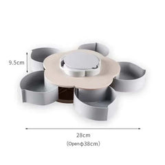 Multi Sectional Rotating Shape Snack Serving Tray